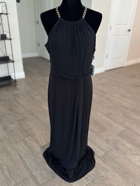 NWT Calvin Klein Black Floor-Length Gown Size 12